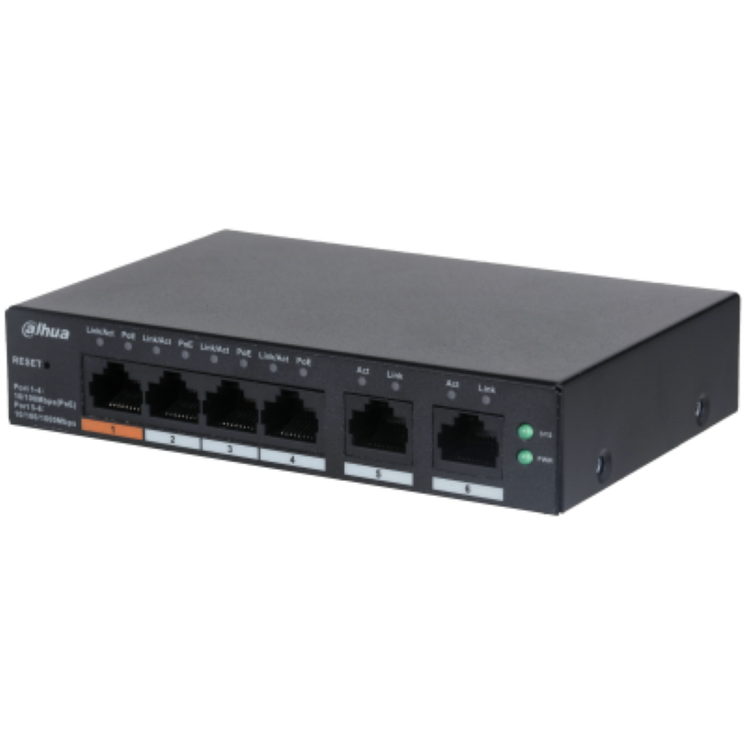 overlay_12342fda931d4c8d8607637b8f0c9d21.png DAHUA 6 port Managed Desktop switch, CS4006-4ET-60, Interfata: Port 1-4: - imagine 1