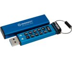 Memorie USB Kingston IronKey Keypad 200 128GB, USB 3.2, Albastru - imagine 3