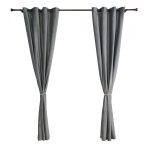 Set 2 draperii catifea 140x270 cm - Gri - imagine 4