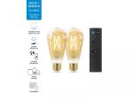 Pachet 2 Becuri LED inteligente vintage (decorative) WiZConnectedFilament Gold ST64,