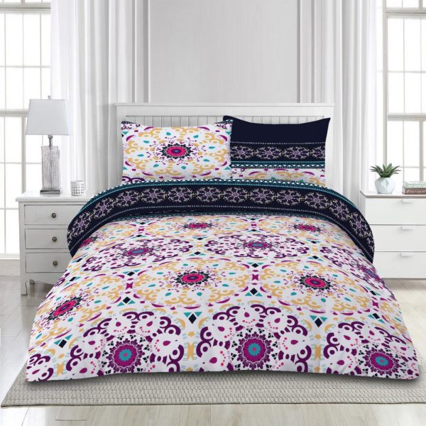Set de pat din microfibra, 4 piese, King Size, Mandala