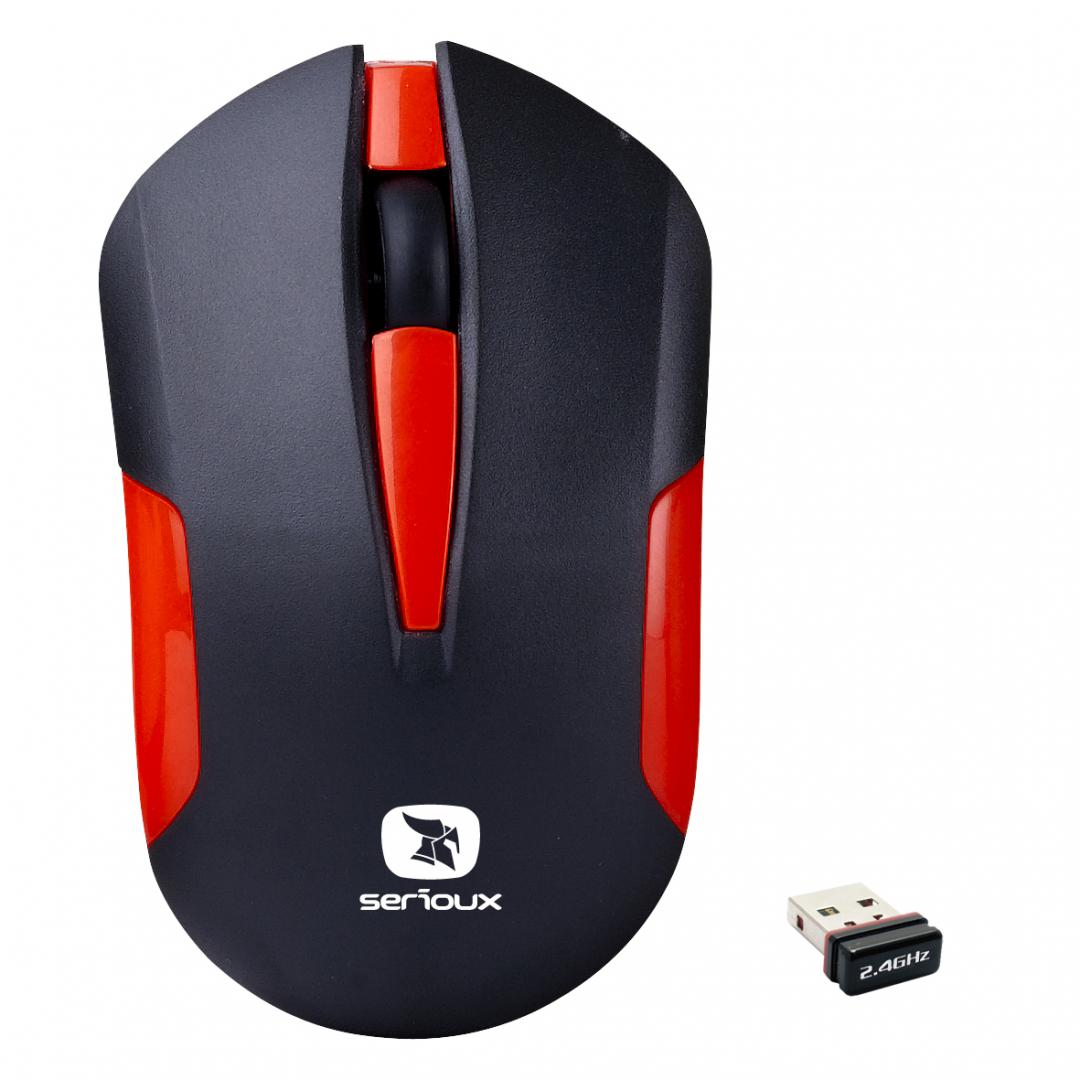 overlay_193a40993595ba84d46aa0a22ccb4532.jpg Mouse Serioux wireless, Drago 300, 1000dpi, rosu, baterie AA inclusa - imagine 1