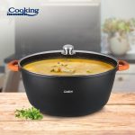 SEMIOALA ALUMINIU+CAPAC 44X19 CM,23L,DARK LINE, COOKING BY HEINNER - imagine 3