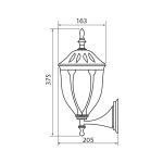 Aplica tip felinar Vivalux TOSCA UP, E27, max 1x60W, IP44, - imagine 2