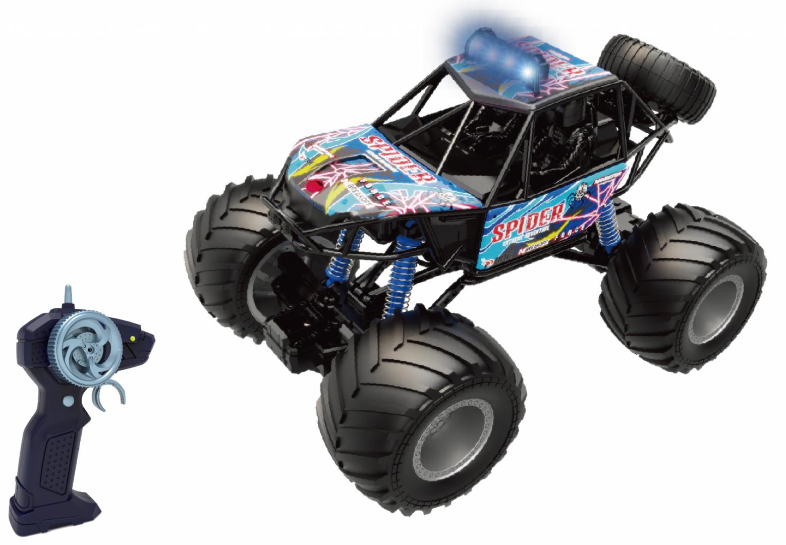 overlay_1ad0ea4c82e5437266bc44d689242081.jpg MASINUTA CU TELECOMANDA BIG FOOT, SCARA 1/10, 44CM, ALBASTRU - imagine 1