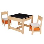 Set masuta si 2 scaune , lemn natur, U-Grow - imagine 2