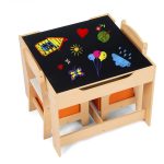 Set masuta si 2 scaune , lemn natur, U-Grow - imagine 6