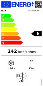 Combina frigorifica FRAM FC-VRR341BLE++, 340 l, Clasa E, Bleu - imagine 3