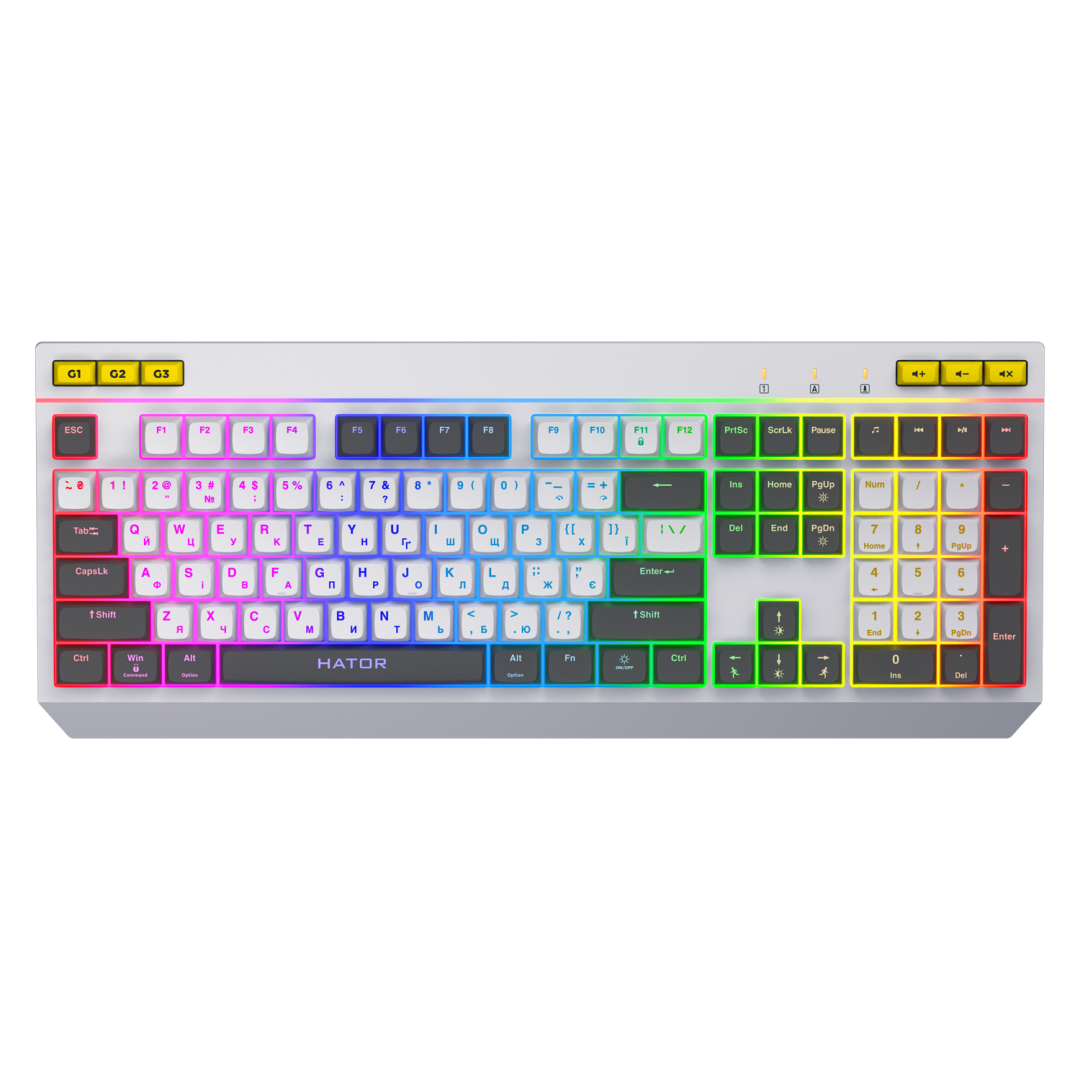 overlay_1cedb6a25ca7036362277efec7c11da4.png Tastatura HATOR Icefall, RGB, USB, Alb - imagine 1