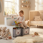 Bancuta cu spatiu de depozitare jucarii si carti Bear, U-Grow - imagine 6
