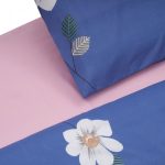 Lenjerie Vanora de pat king size Microfibra Blue Daisy - imagine 3
