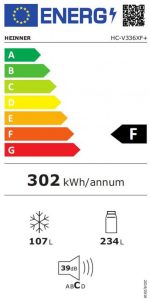 Combina frigorifica HEINNER HC-V336XF+, 340 l, Clasa: F, Aspect inox - imagine 6