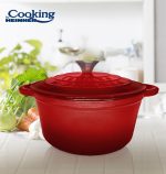 CRATITA FONTA EMAILATA+CAPAC 22X9.5CM,2.9L, RED LINE, COOKING BY HEINNER - imagine 3