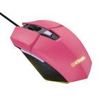 Mouse Trust GXT110W Felox cu fir,  6400 DPI, roz - imagine 4