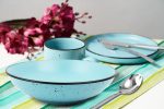 SET 6 FARFURII ADANCI, CERAMICA 20 CM, ELECTRA , ART - imagine 2