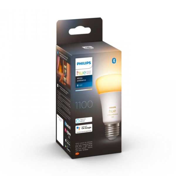 Bec LED inteligent Philips Hue A60, Bluetooth, E27, 8W (75W),