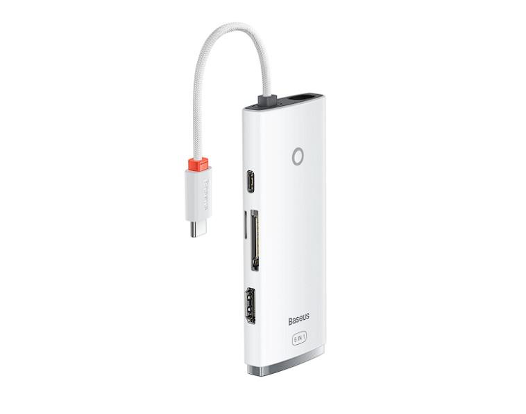 overlay_22004afaf7a9ed2894178cb6902e289f.jpg Docking Station Baseus Lite, card reader SD/microSD, alb - imagine 1
