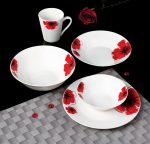 BOL PORTELAN 20 CM, RED FLOWERS 950 ML,VANORA HOME - imagine 2