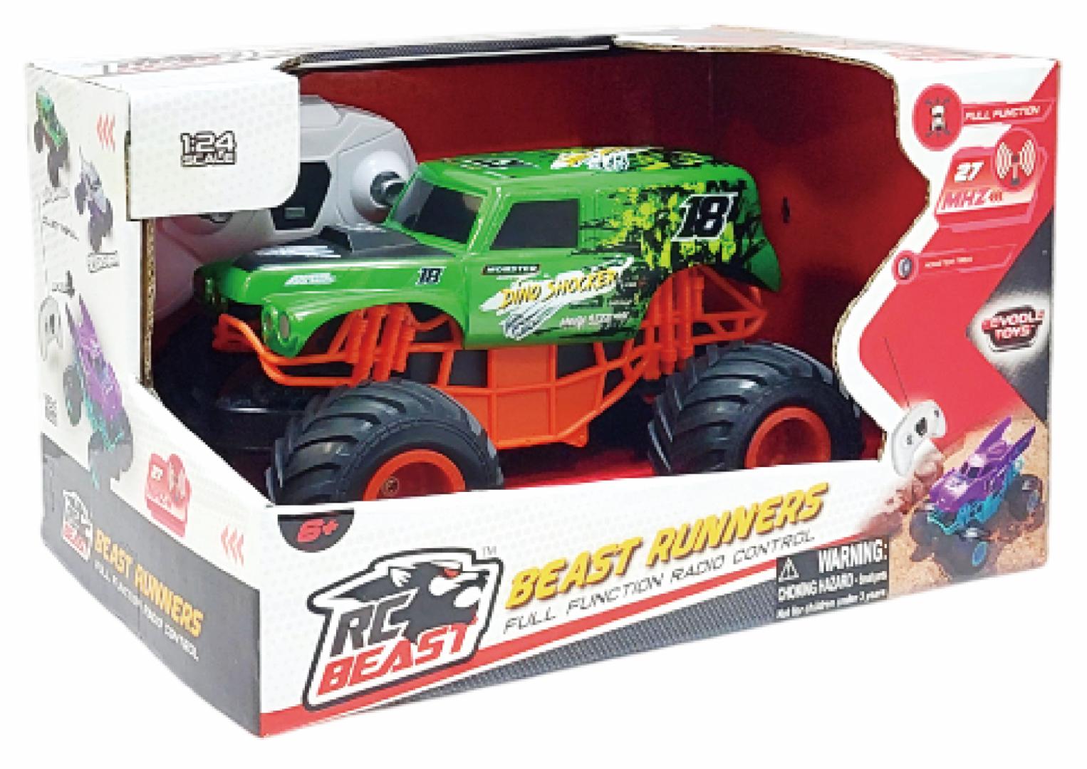 overlay_22d7602e302f5215c5e3673124ce4169.jpg MASNIUTA CU TELECOMANDA BIG FOOT 1/24,19CM, VERDE - imagine 1