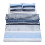Lenjerie dubla,100% bumbac,4 piese, Azul