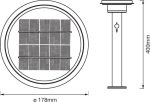 Stalp LED solar pentru exterior cu senzor de lumina si - imagine 5