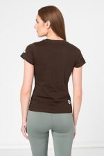TRICOU  LOGO ORANGE FEMEI  COFFEE-M - imagine 4