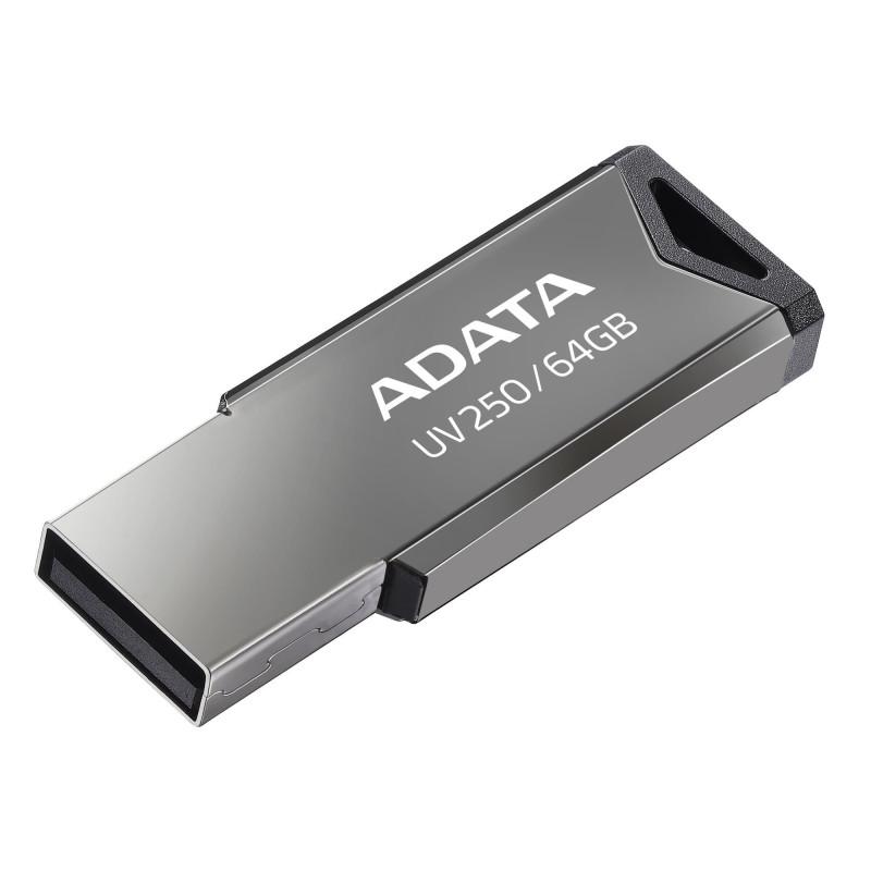 overlay_2477ee63db93d91c925e53cbf1e39fe4.jpg Memorie USB ADATA UV250 64 GB, USB 2.0, Argintiu - imagine 1