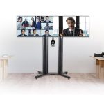 Stand mobil dublu B-Tech 56-65" 2m, negru - imagine 4