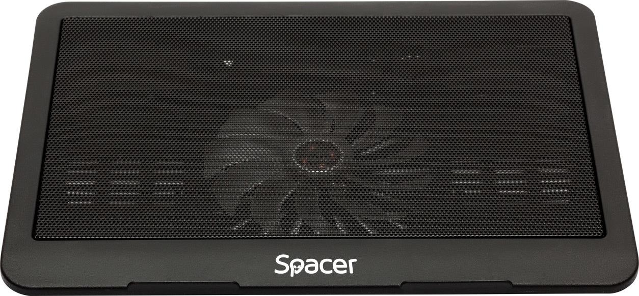 overlay_27053022e7cdbce48bdb4c2fe7266505.jpg STAND LAPTOP SPACER SP-NC19 15.6", sita metal, fan 14cm, led - imagine 1