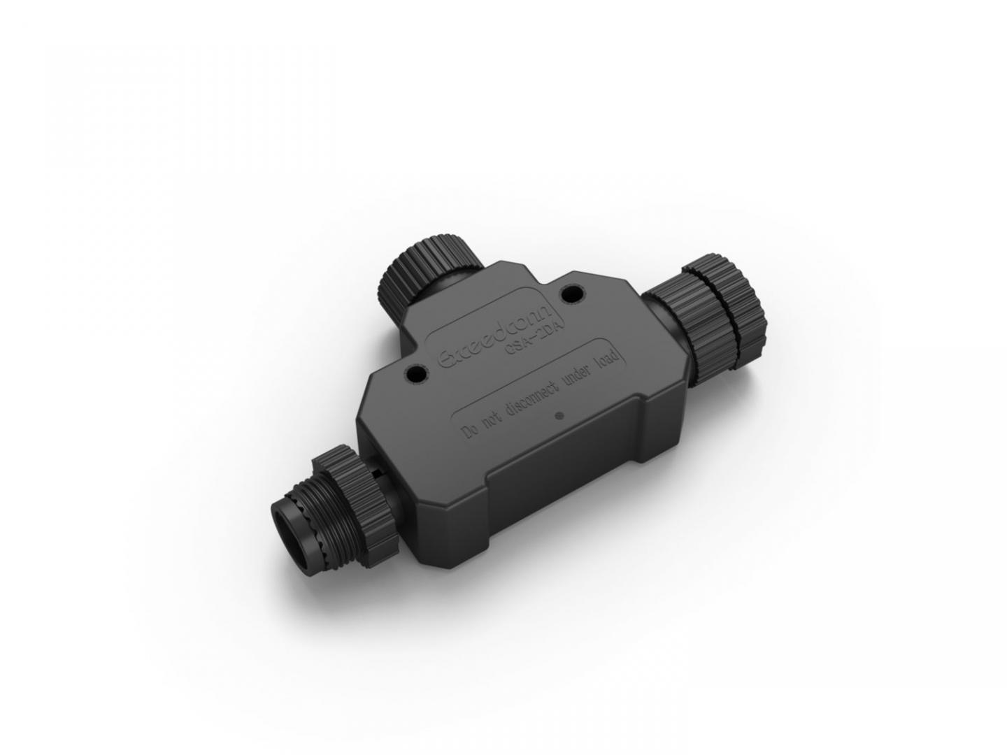 overlay_2713bd87ecf9884ce41fe6196eddcd9e.jpeg Conector in T Philips Hue pentru LowVolt, IP67, Negru - imagine 1