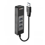 Hub USB Lindy USB 3.0 Hub and Gigabit Ethernet Converter,