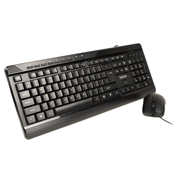 KIT Spacer, tastatura cu fir multimedia 104 taste (+ 9