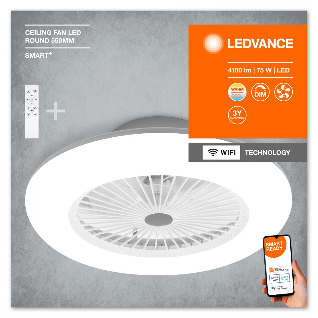 overlay_2840f0012d6e5aa10d724599d88327c1.jpg Plafoniera LED inteligenta cu ventilator Ledvance Smart+ WiFi CEILING FAN - imagine 1