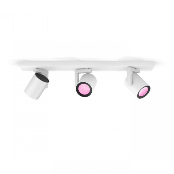 Spot LED RGB Triplu Philips Hue Argenta, Bluetooth, 3xGU10, 3x5.7W