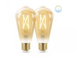 2 Becuri LED inteligente vintage (decorative) WiZ Connected FilamentGoldST64, Wi-Fi, - imagine 4