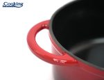 SEMIOALA FONTA EMAILATA OVALA+CAPAC 33.5x26X12 CM, 6L, RED LINE, COOKING - imagine 3