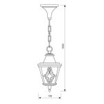 Pendul tip felinar Vivalux LYON, E27, max 1x60W, IP44, 145x145x1000mm, - imagine 2