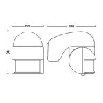 Senzor miscare pentru exterior Philips Virginia 180°, PIR, IP44, Negru - imagine 2