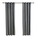 Set 2 draperii catifea 140x270 cm - Gri - imagine 2