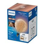 Bec LED inteligent vintage (decorativ) Philips Filament Globe AmberG200 ,Wi-Fi, - imagine 2
