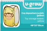 Cos depozitare jucarii , galben, U-Grow - imagine 2
