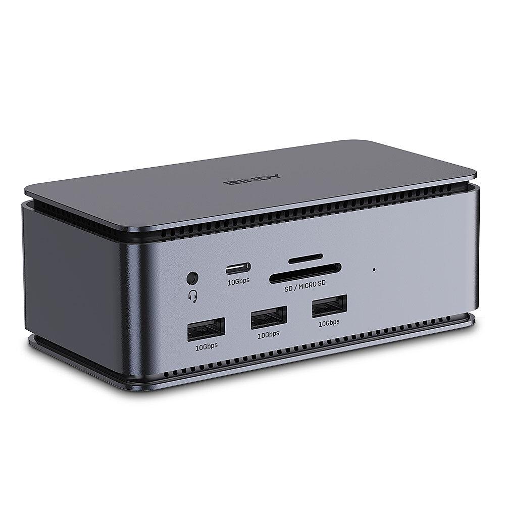 overlay_3625eaffbd28b56b5b5a7d62eb761297.jpg Docking station Lindy, interfete: USB-C la 6x USB-A/ 1x USB-C/1x - imagine 1