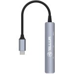 Hub USB TELLUR TLL321051, USB-C, 4 porturi, Gri - imagine 3