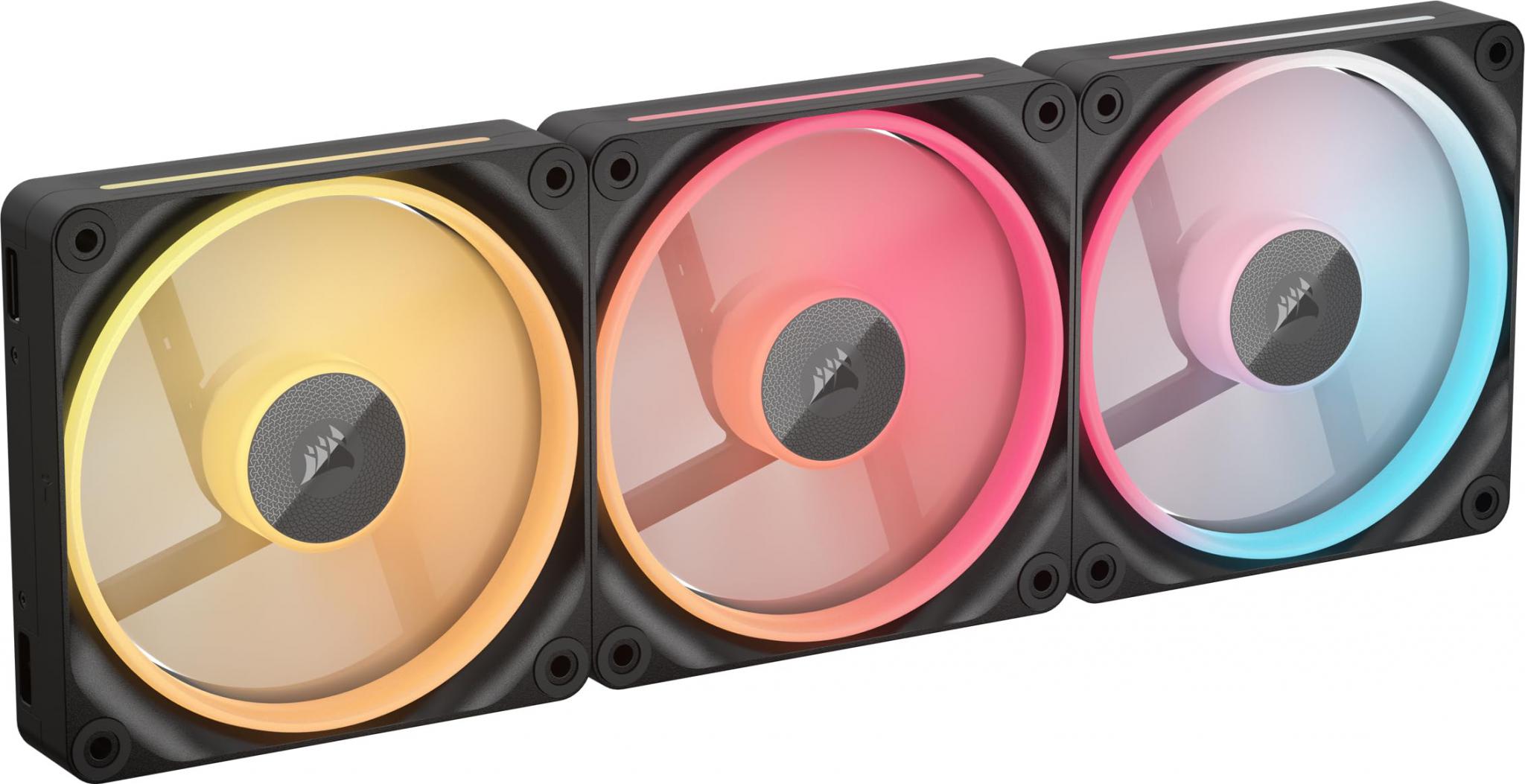 overlay_3840643a922f3de7787e5d5256504866.jpg Ventilatoare Carcasa CORSAIR iCUE LINK LX120 REVERSE 3x120mm RGB NEGRU - imagine 1