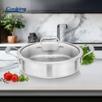 CRATITA INOX+CAPAC STICLA 26X7CM, 3.5L, ATOMIC3, COOKING BY HEINNER - imagine 5