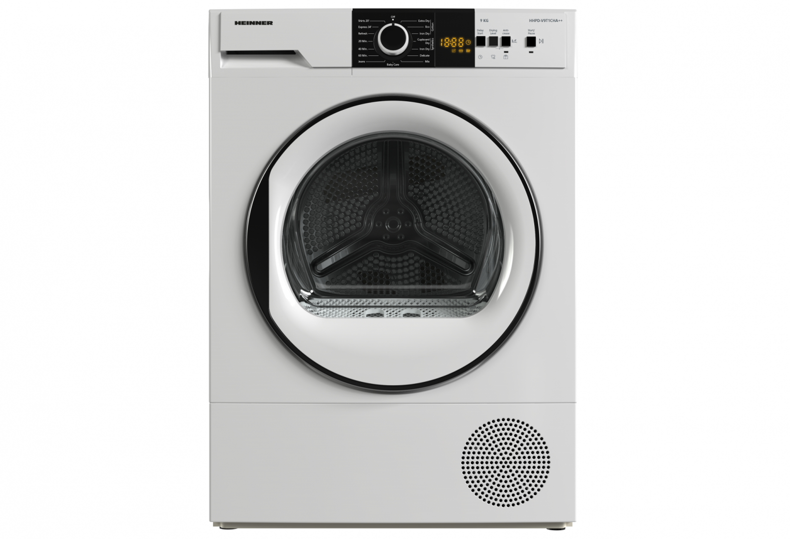 overlay_38d0cd94f4f877340767728cd0142f9c.png Uscator de rufe HEINNER HHPD-V9T1CHA++, 9 kg, Clasa: E, Alb - imagine 1