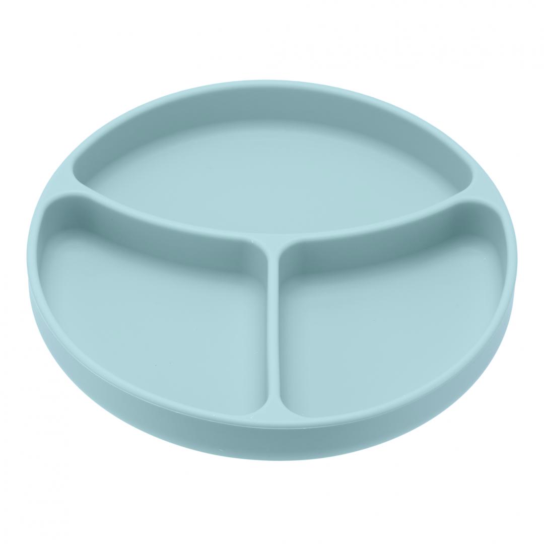 overlay_3ae0e50e27602da23ee78322575cc50d.jpg Farfurie compartimentata din silicon cu ventuza, blue, U-Grow - imagine 1