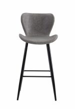 SET 2 SCAUNE DE BAR RETRO - LIGHT GREY - imagine 4