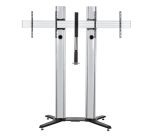 Stand mobil dublu B-Tech 56-65" 2m, negru - imagine 2