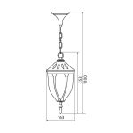 Pendul tip felinar Vivalux TOSCA, E27, max 1x60W, IP44, 163x163x1100mm, - imagine 2